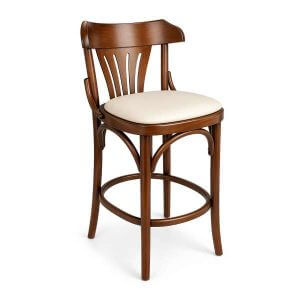 Banqueta Berlim Estofada Madeira Maciça Design Retrô