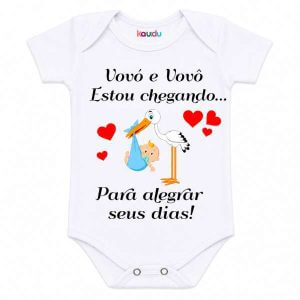 Body Baby Branco Personalizado Vovó e Vovô Estou Chegando