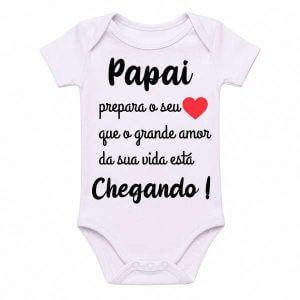 Body Bebê Personalizado Papai Estou Chegando