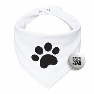 Kit Bandana e Plaquinha com QR Code O Dono de Casa