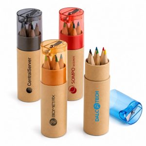 Caixa com Mini Lápis com Apontador