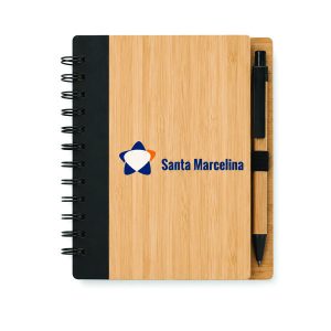 Bloco de Anotação Com Caneta Personalizado Bambu