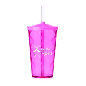 Copo com Canudo Outubro Rosa