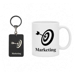 Kit Caneca e Chaveiro para Dia do Marketing