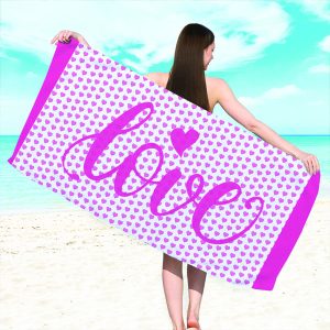 Toalha de Praia Outubro Rosa Personalizada