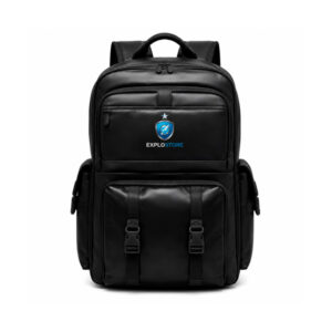Mochila de Couro com Plaquinha Personalizada