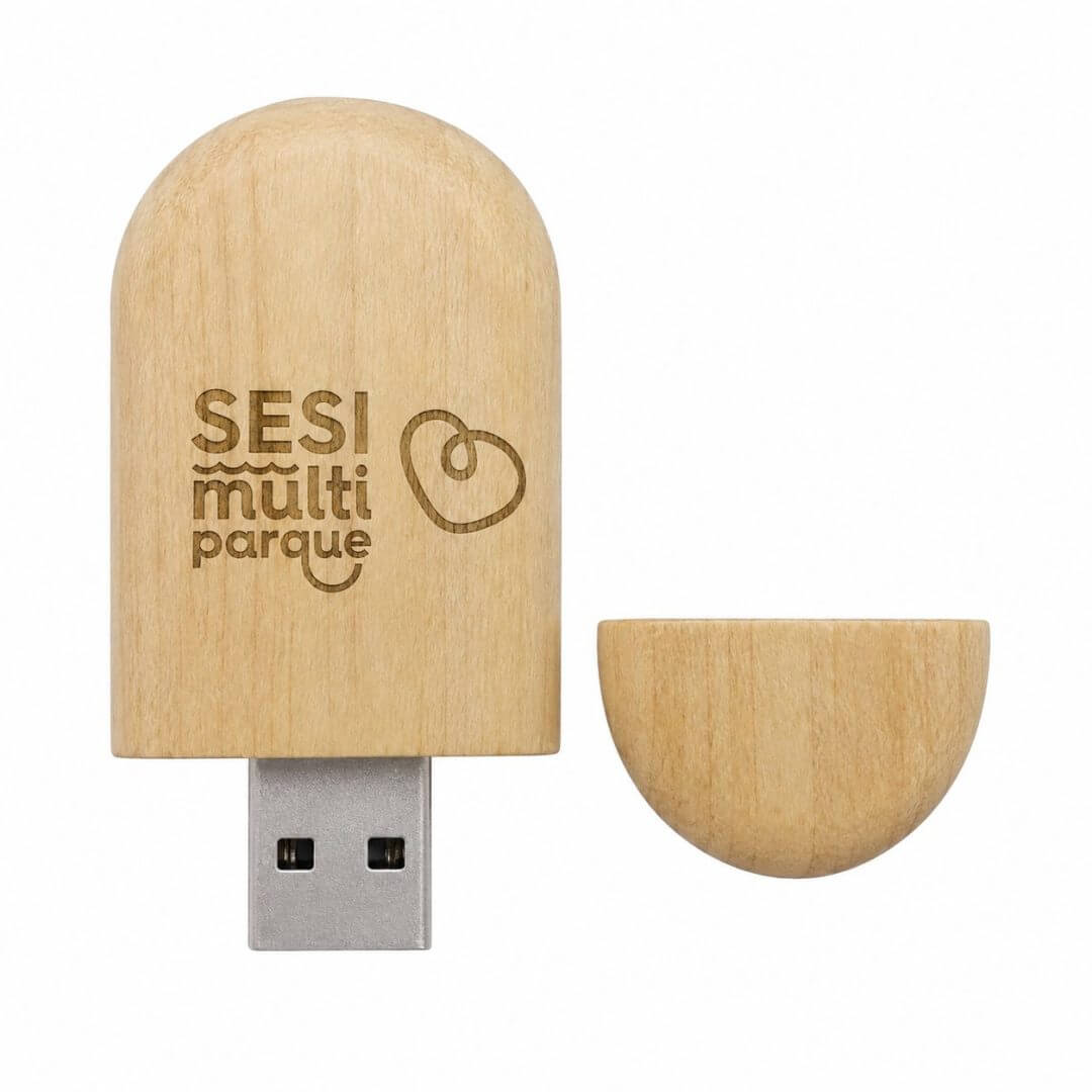 Pen Drive 8GB De Bambu